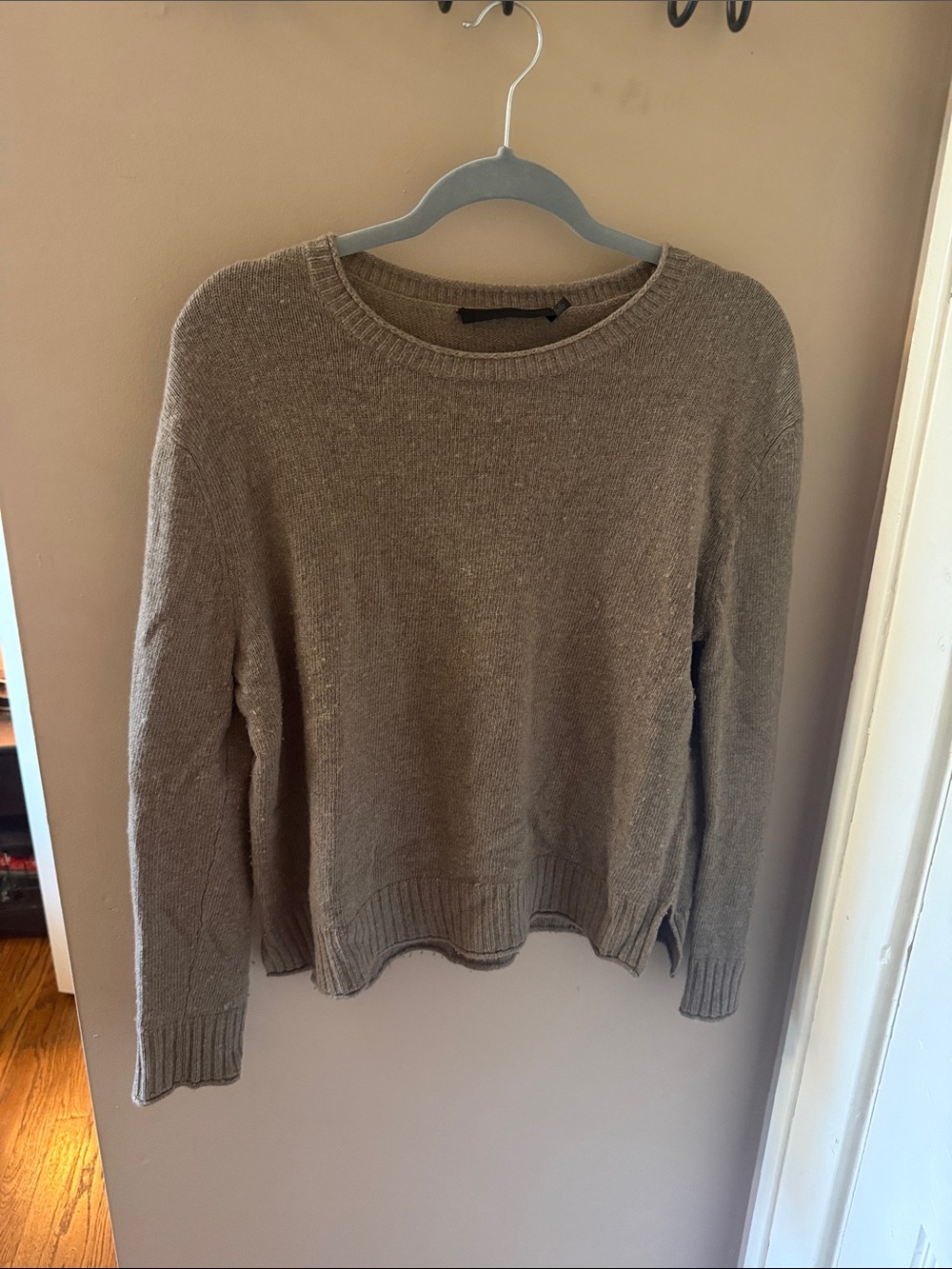 Jenni Kayne Taupe Crewneck Everyday Sweater